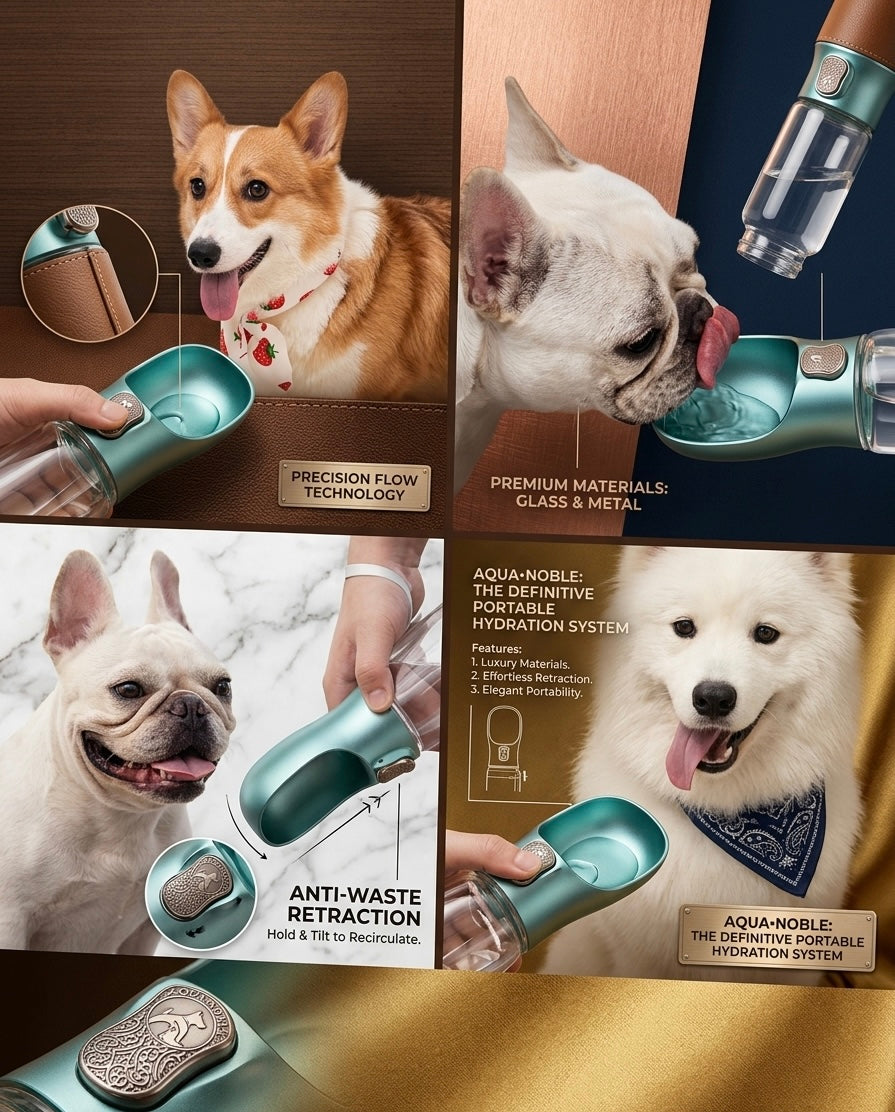 luxury portable pet hydration system with waste free water retention technology